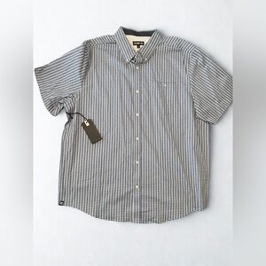 Blue Patterned Short Sleeve Button Down Shirt